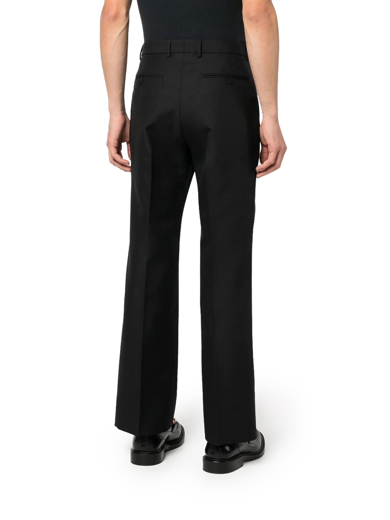 high-waisted tailored trousers