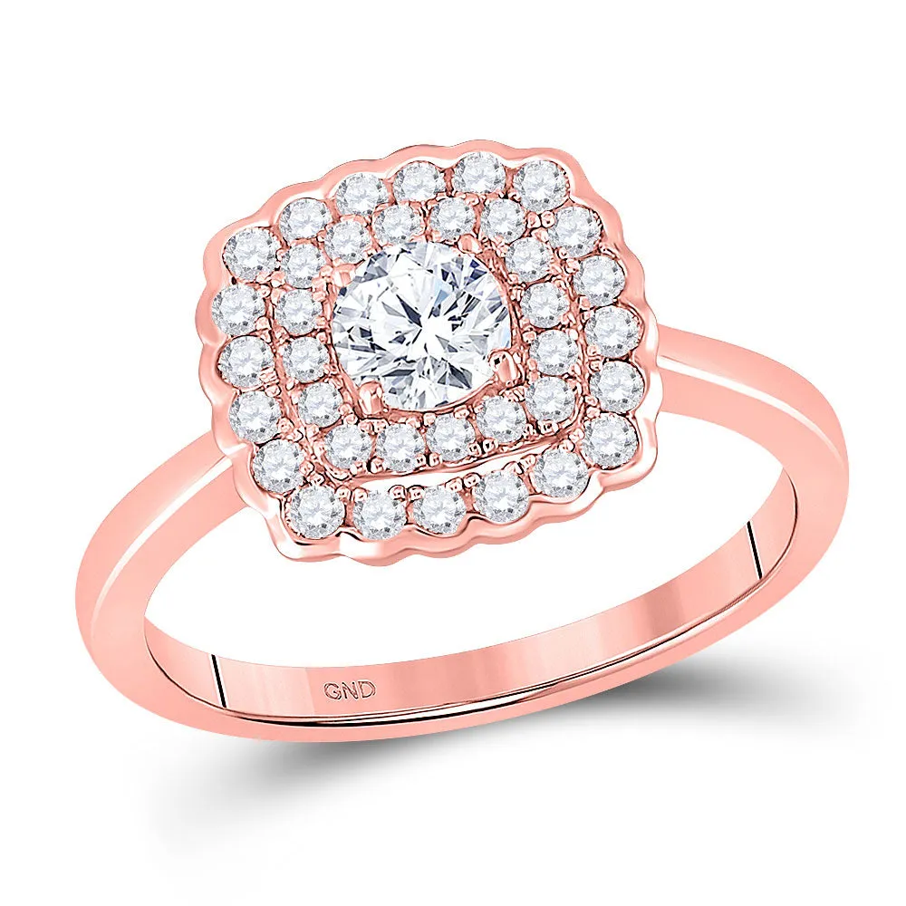 Keene Jewelers 14kt Rose Gold Round Diamond Solitaire Bridal Wedding Engagement Ring 3/4 Cttw