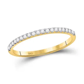 Keene Jewelers 14kt Yellow Gold Womens Round Diamond Wedding Band 1/6 Cttw