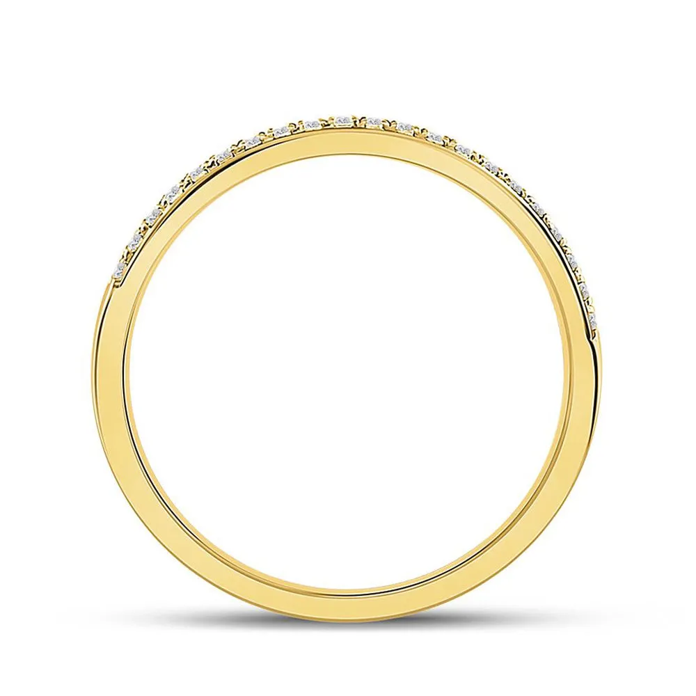 Keene Jewelers 14kt Yellow Gold Womens Round Diamond Wedding Band 1/6 Cttw