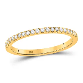 Keene Jewelers 14kt Yellow Gold Womens Round Diamond Wedding Single Row Band 1/6 Cttw