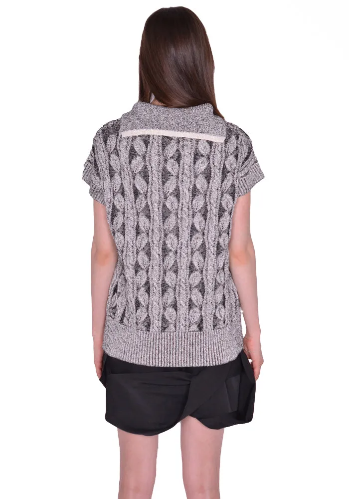 KIKO KOSTADINOV KKWSS23KN05-53 FOLIAGE KNIT VEST GRANITE