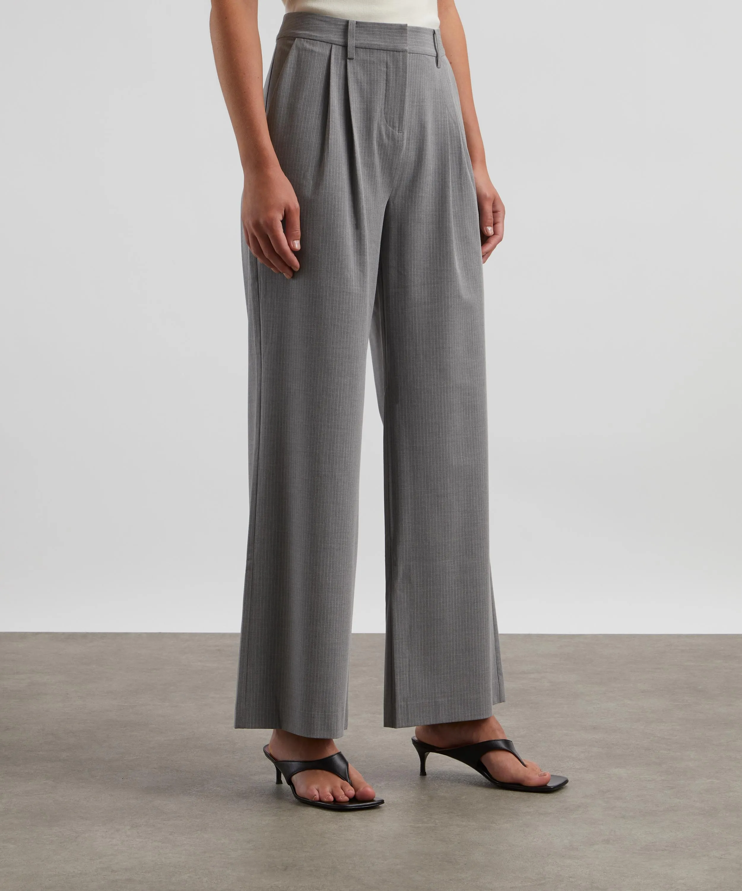 Leighton Pleated Striped Trousers