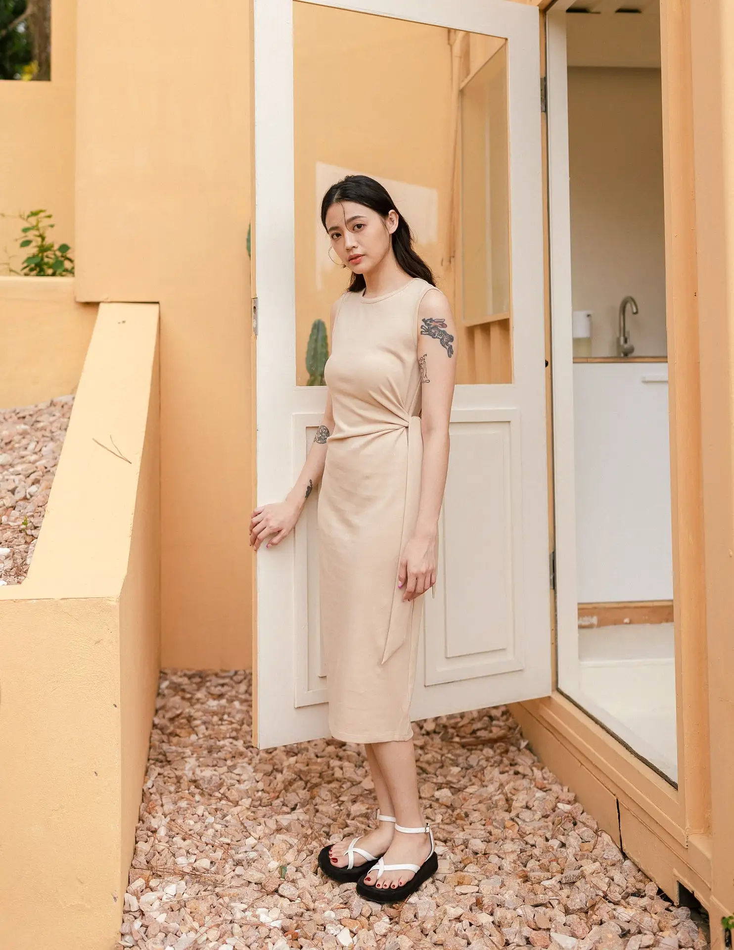 Leona Dress in Sand