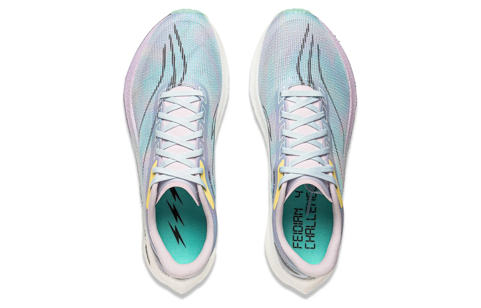 LINING Feidian 4 Challenger Running Shoes Men Low-top Light Mist Violet / Rose Purple / Fluorescent Ice Blue