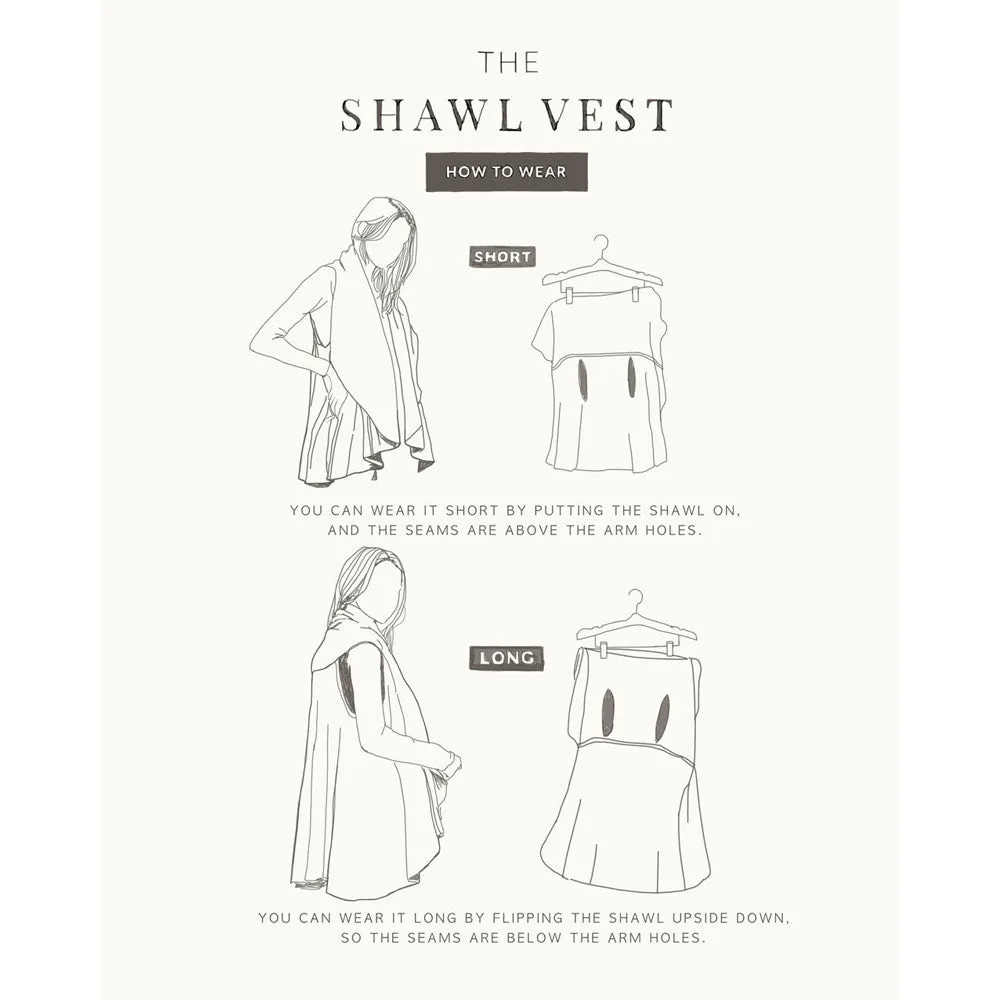 Look By M Basic Shawl Vest Raisin