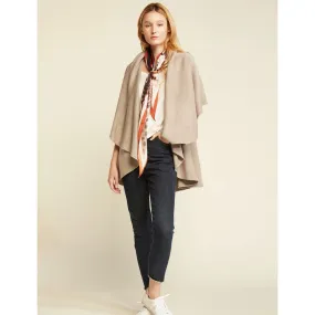 Look By M Basic Shawl Vest Tan