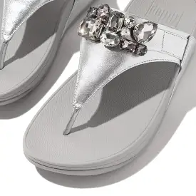 LULU JEWEL-DELUXE METALLIC-LEATHER TOE-THONGS