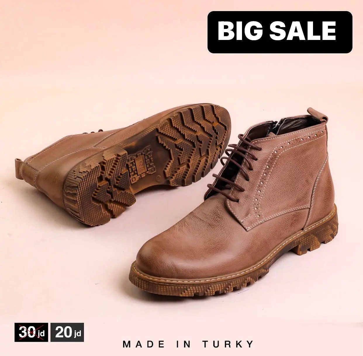 MADE IN TURKEY GENUINE LEATHER MEN BOOTS ON503