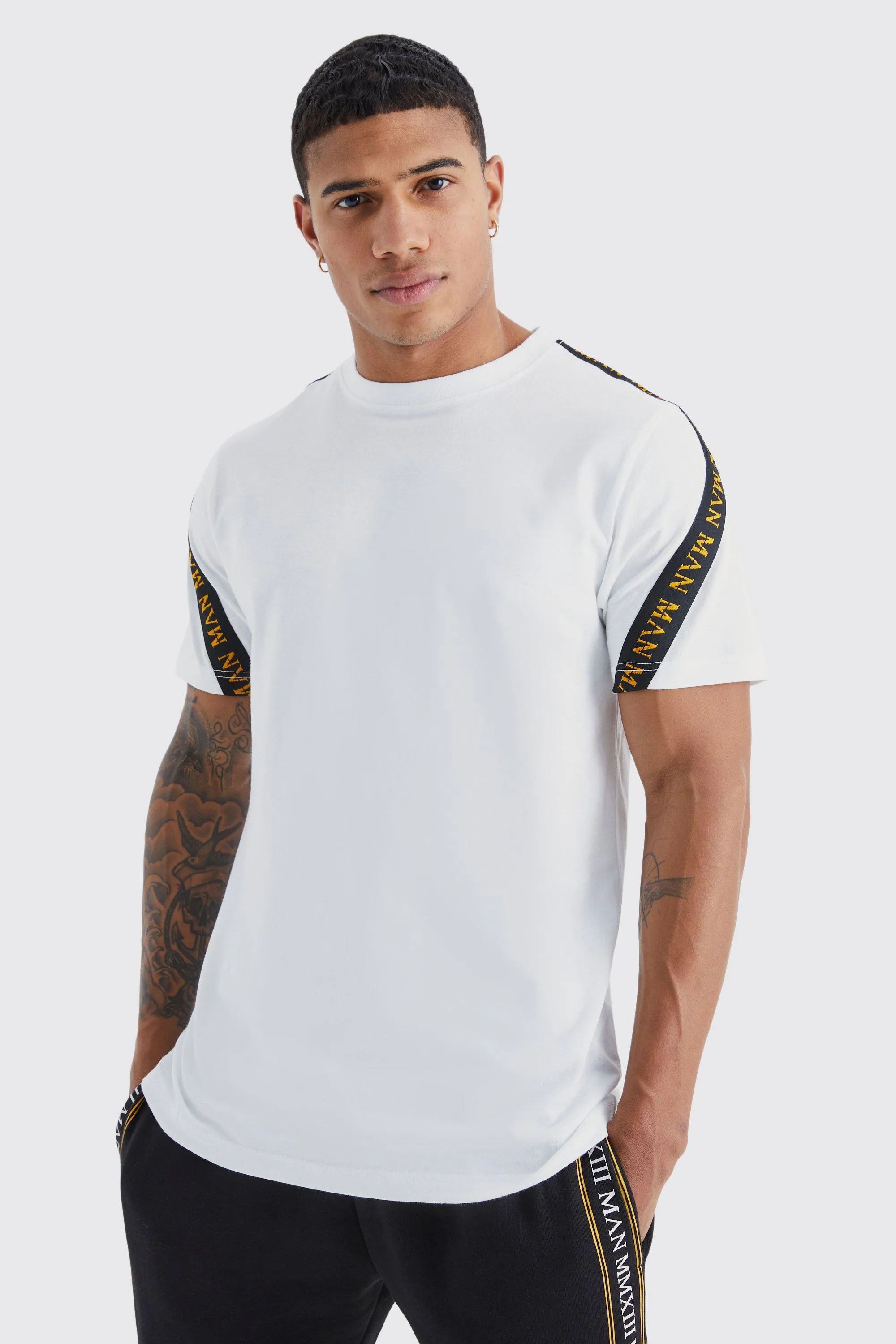 Man Gold Slim Fit Tape Tshirt