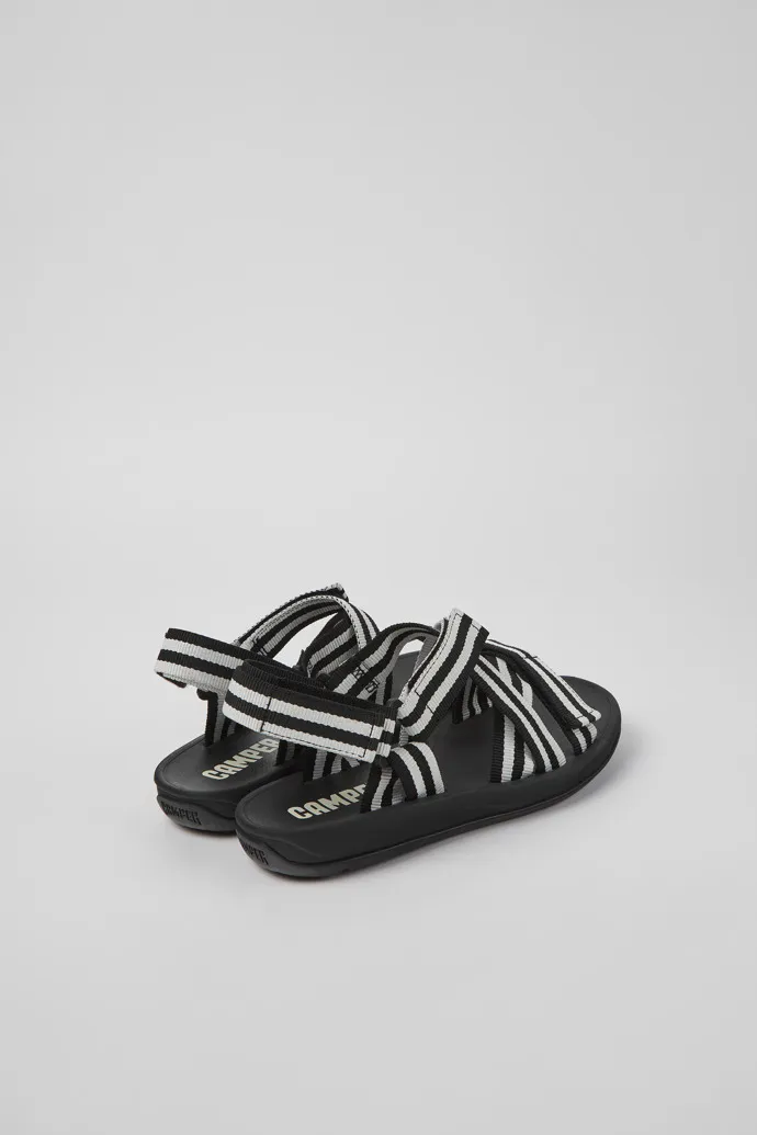 Match Black and white textile sandals for men