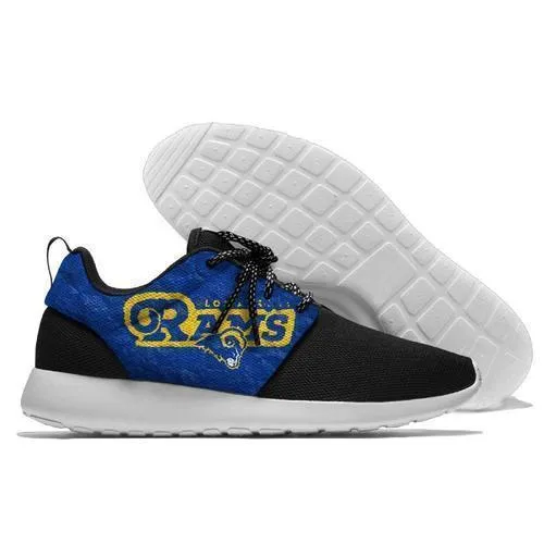 Men Los Angeles Rams Super Bowl Roshe Style Lightweight Running Shoes - Black And Royal