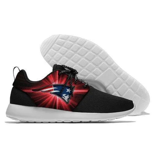 Men New England Patriots Roshe Style Lightweight Running Shoes - Black And Red 3 Super Bowl