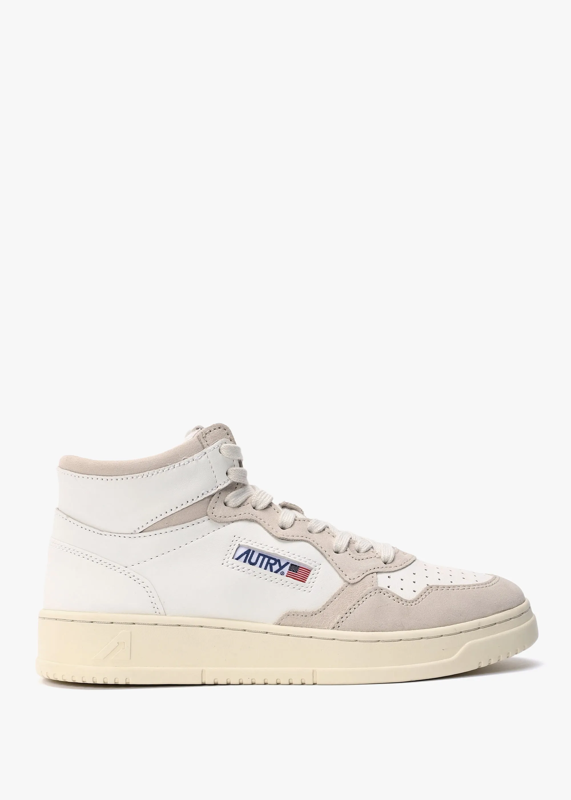 Men's Medalist High-Top White Leather & Suede Trainers