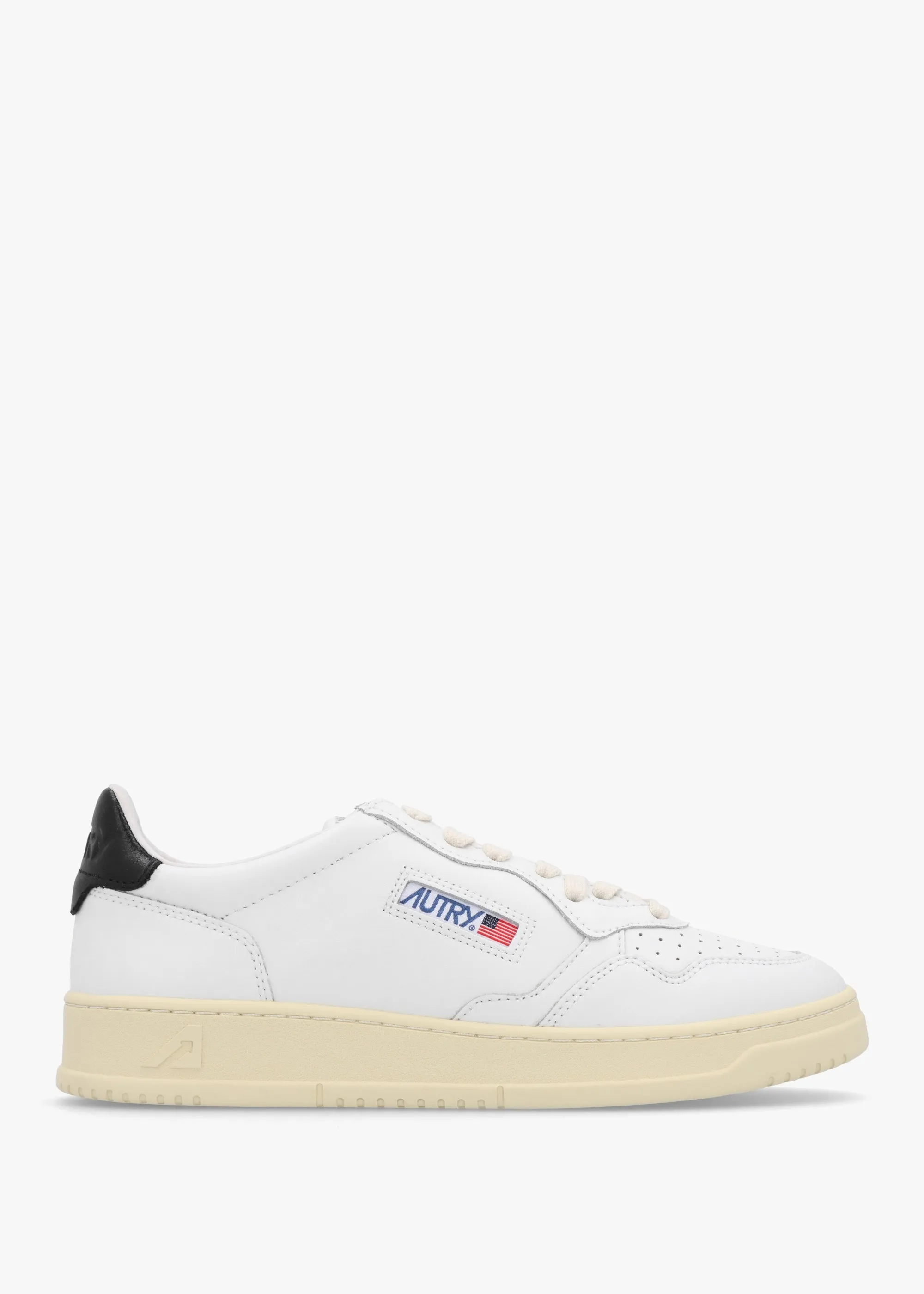 Men's Medalist Low White & Black Leather Trainers