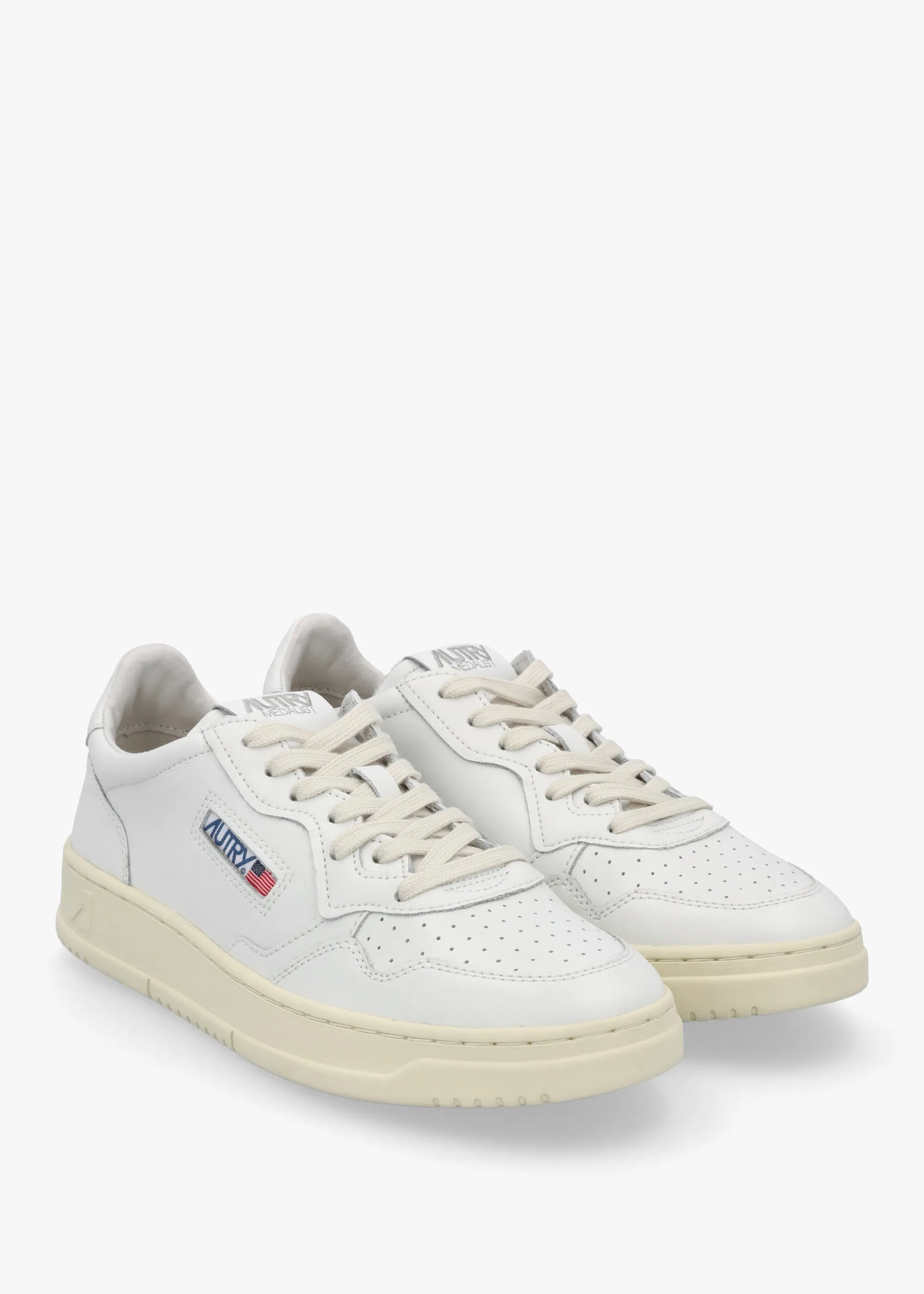 Men's Medalist Low White Leather Trainers