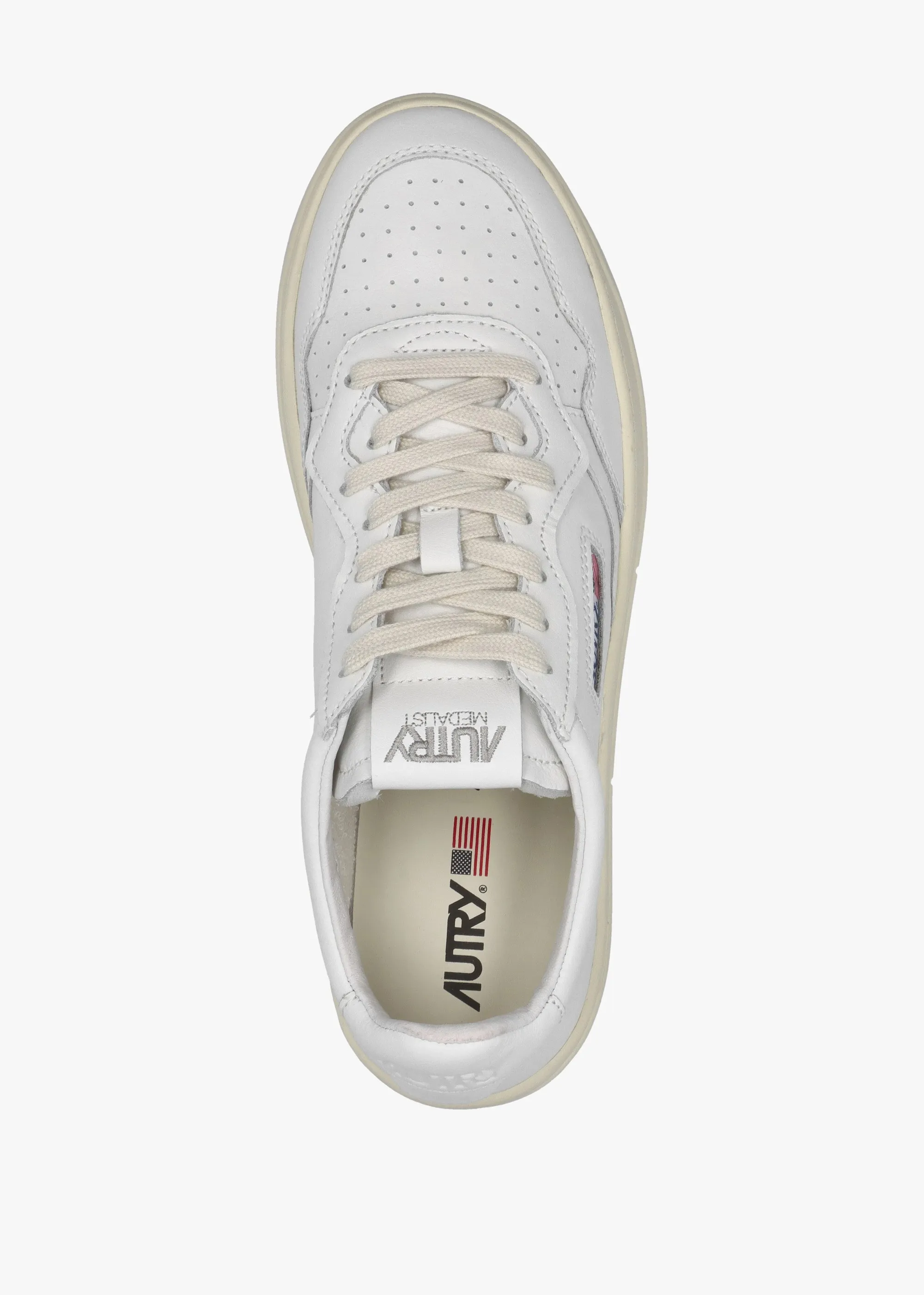 Men's Medalist Low White Leather Trainers