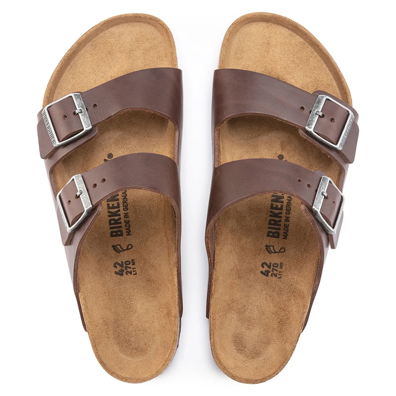 Men's Birkenstock Arizona Grip Leather Sandals - Vintage Roast