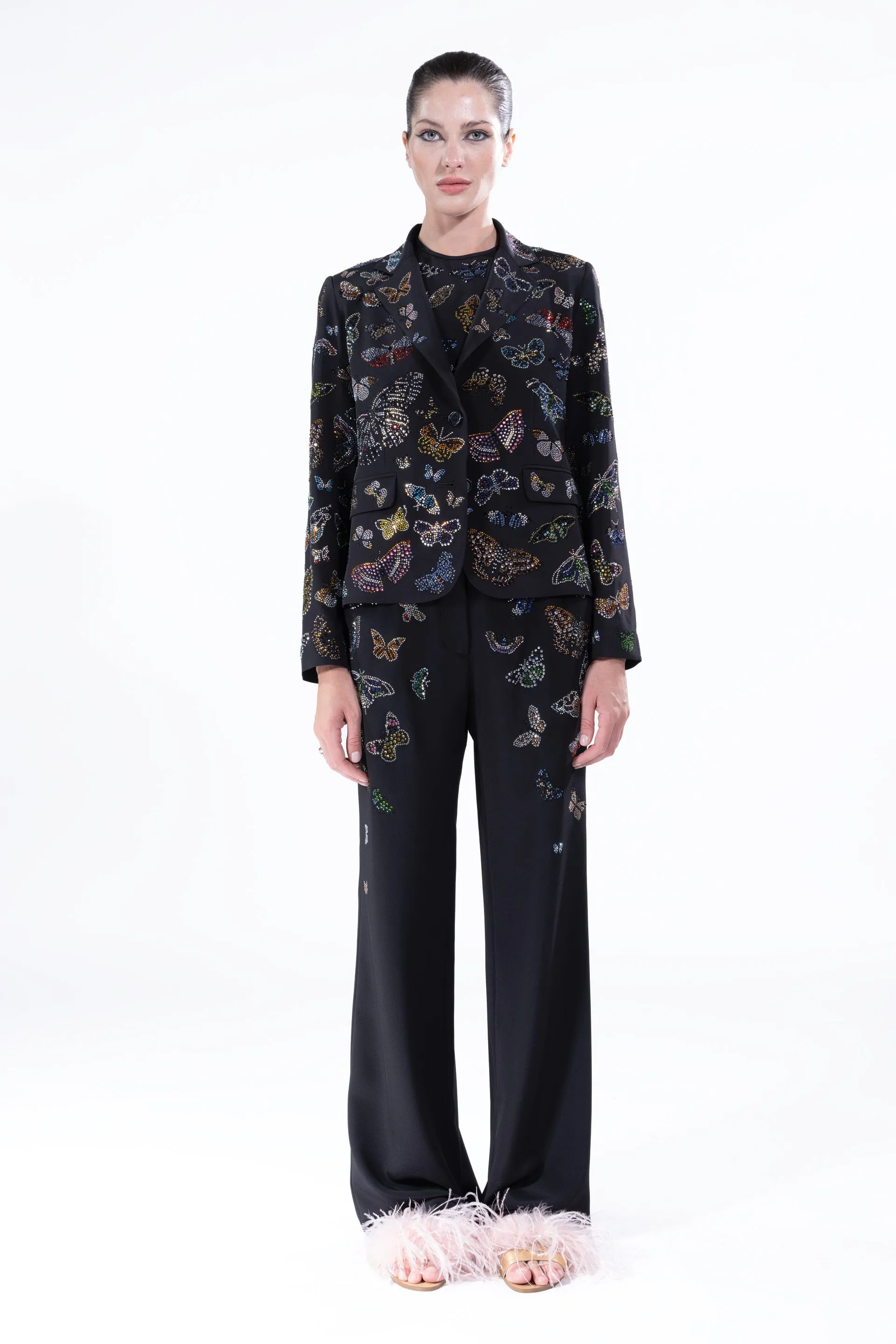 'Millions of Butterflies' Wide Leg Trousers