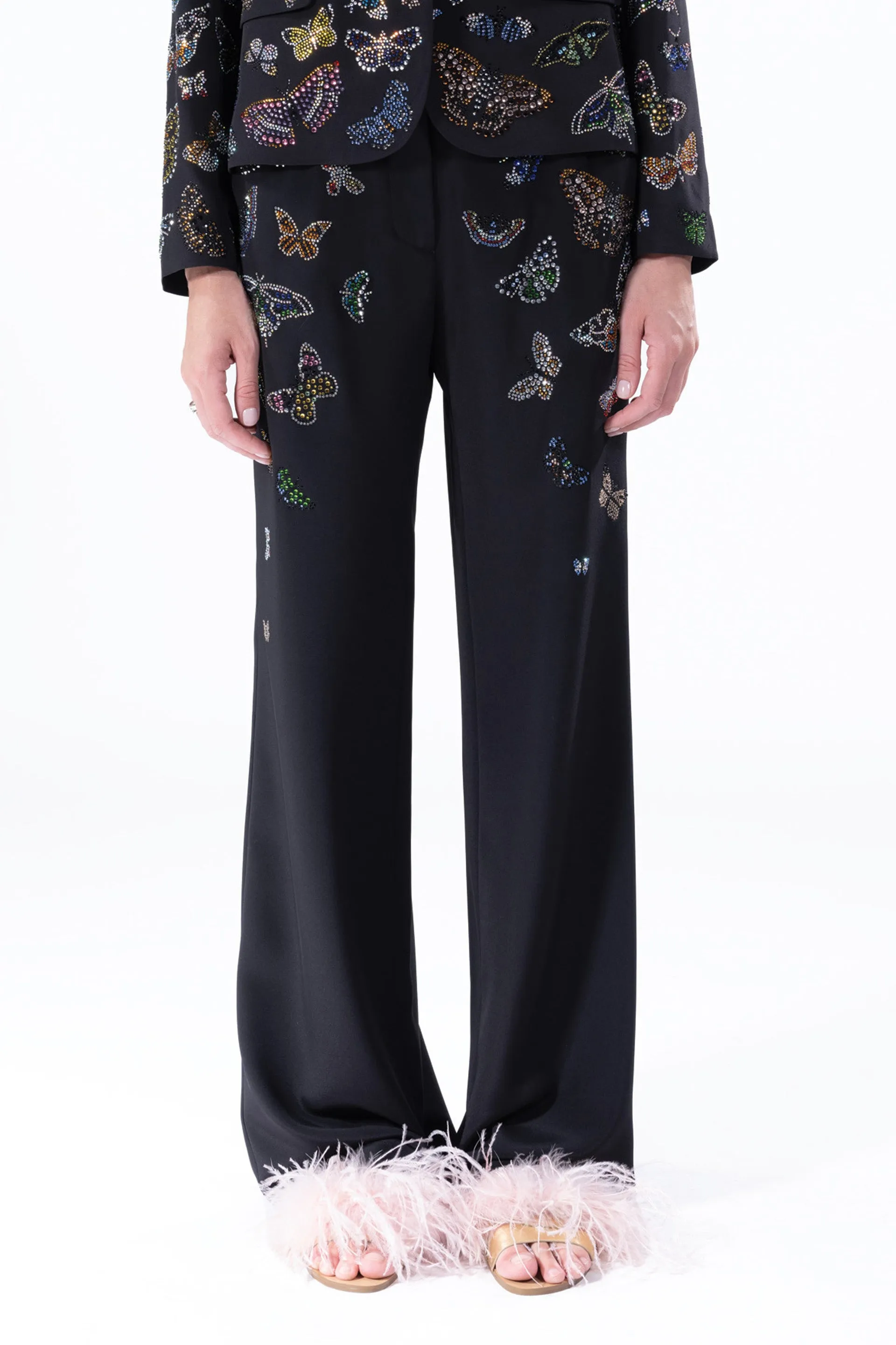 'Millions of Butterflies' Wide Leg Trousers