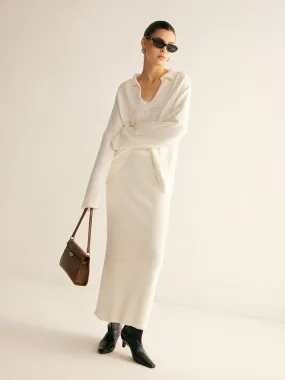 Minimalist Knit Midi Skirt Set