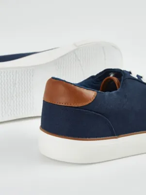 Navy Canvas Lace Up Trainers | Men | George at ASDA