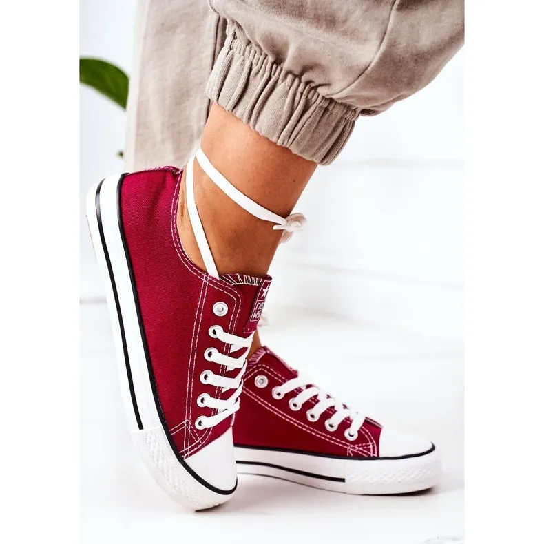 NEWS Women's Classic Sneakers Burgundy Ecoma red