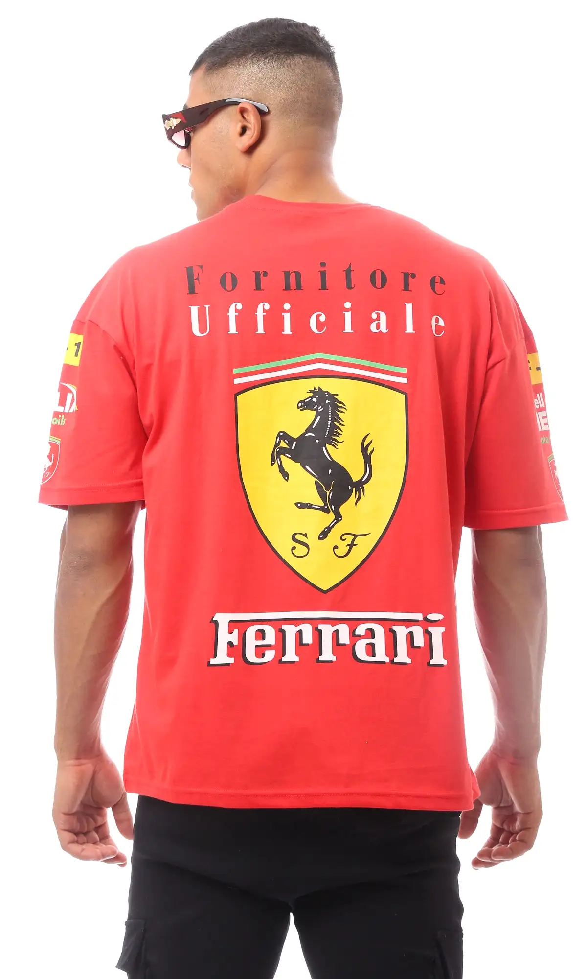 O171727 Slip On Red Printed 'Ferrari' Tee