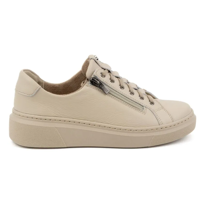 Olivier Women's leather sneakers Style 1238 beige