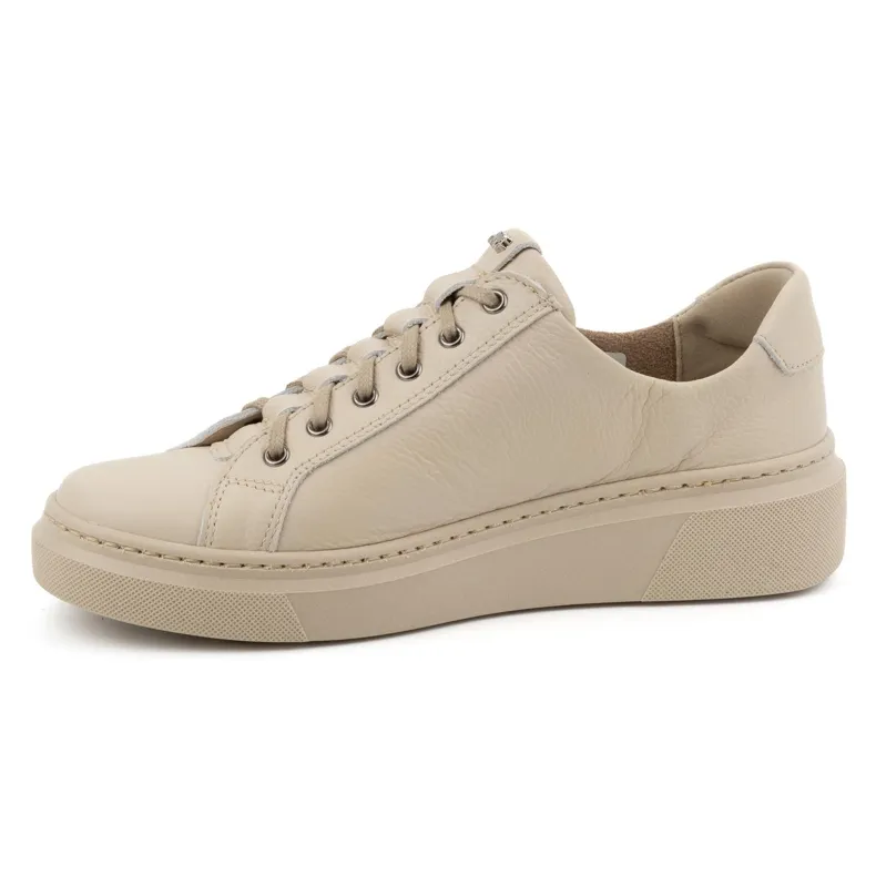 Olivier Women's leather sneakers Style 1238 beige