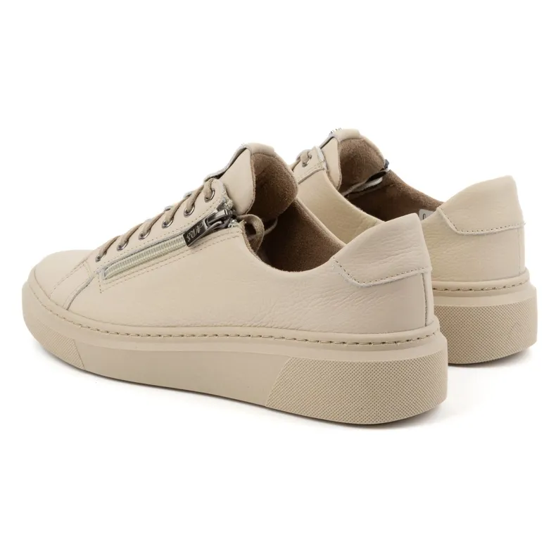 Olivier Women's leather sneakers Style 1238 beige