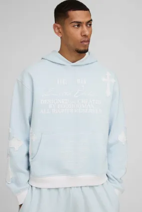 Oversized Boxy Limited Edition Cross Applique Hoodie