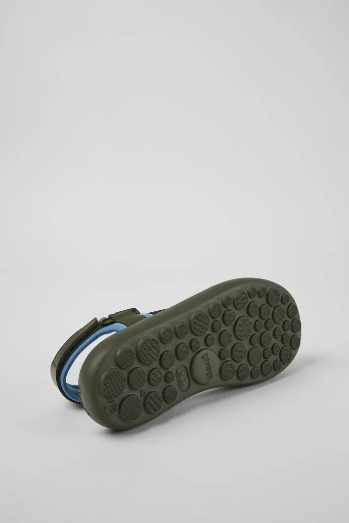 Pelotas Flota Green and blue leather and textile sandals for men