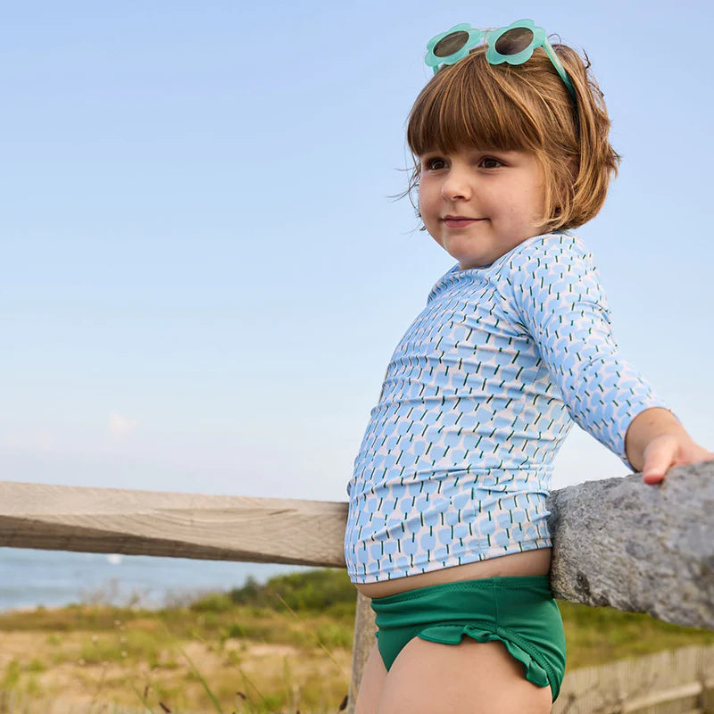 Pink Chicken - Rash Guard Set - Blue Tulips