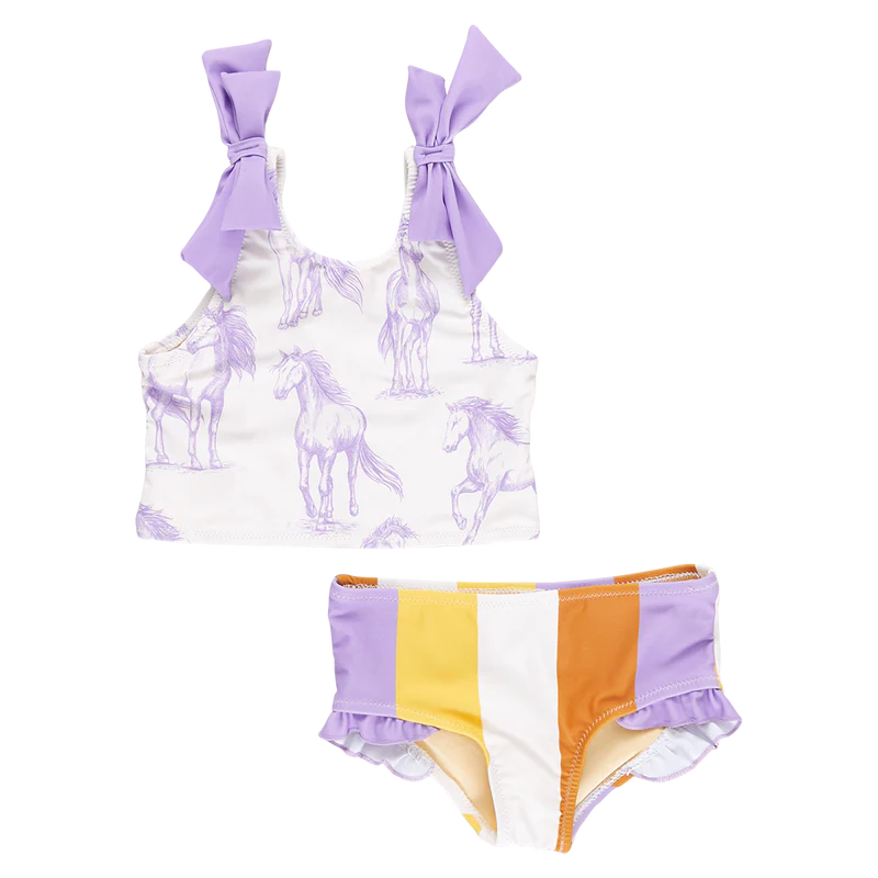 Pink Chicken - Shelly Tankini - Lavender Horses