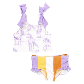 Pink Chicken - Shelly Tankini - Lavender Horses