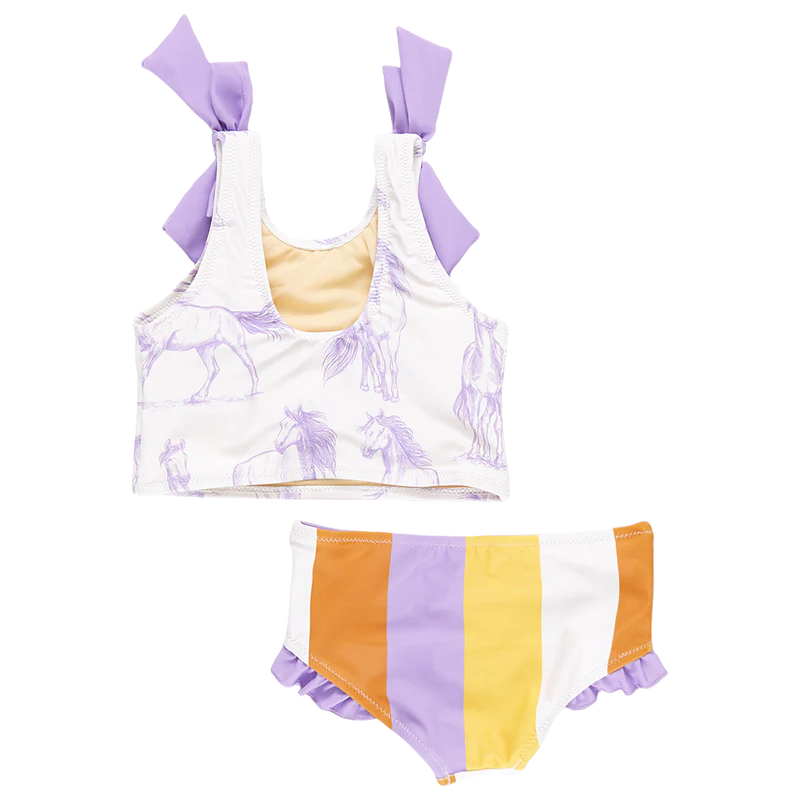 Pink Chicken - Shelly Tankini - Lavender Horses