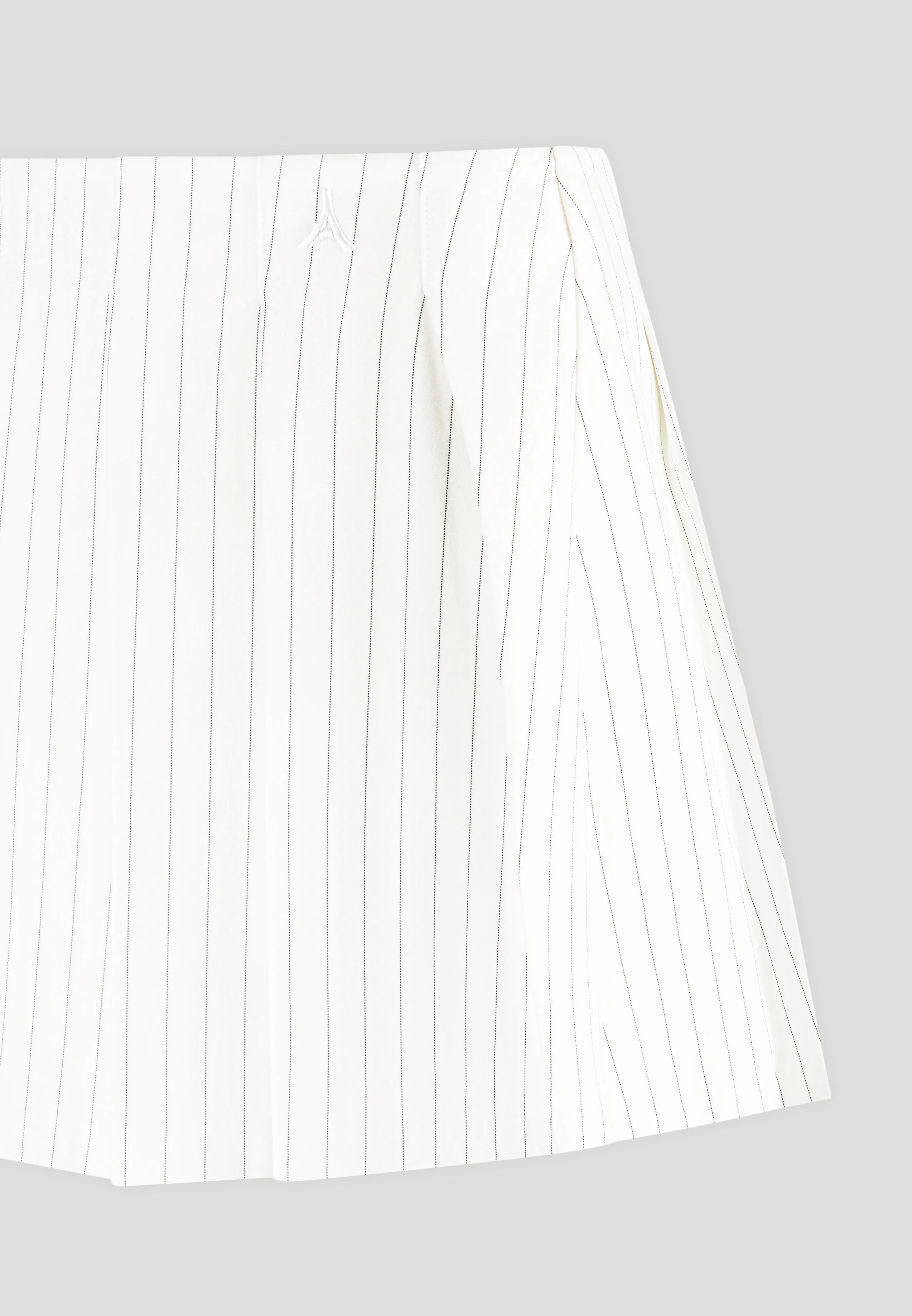 Pinstripe Pleated Skort - White