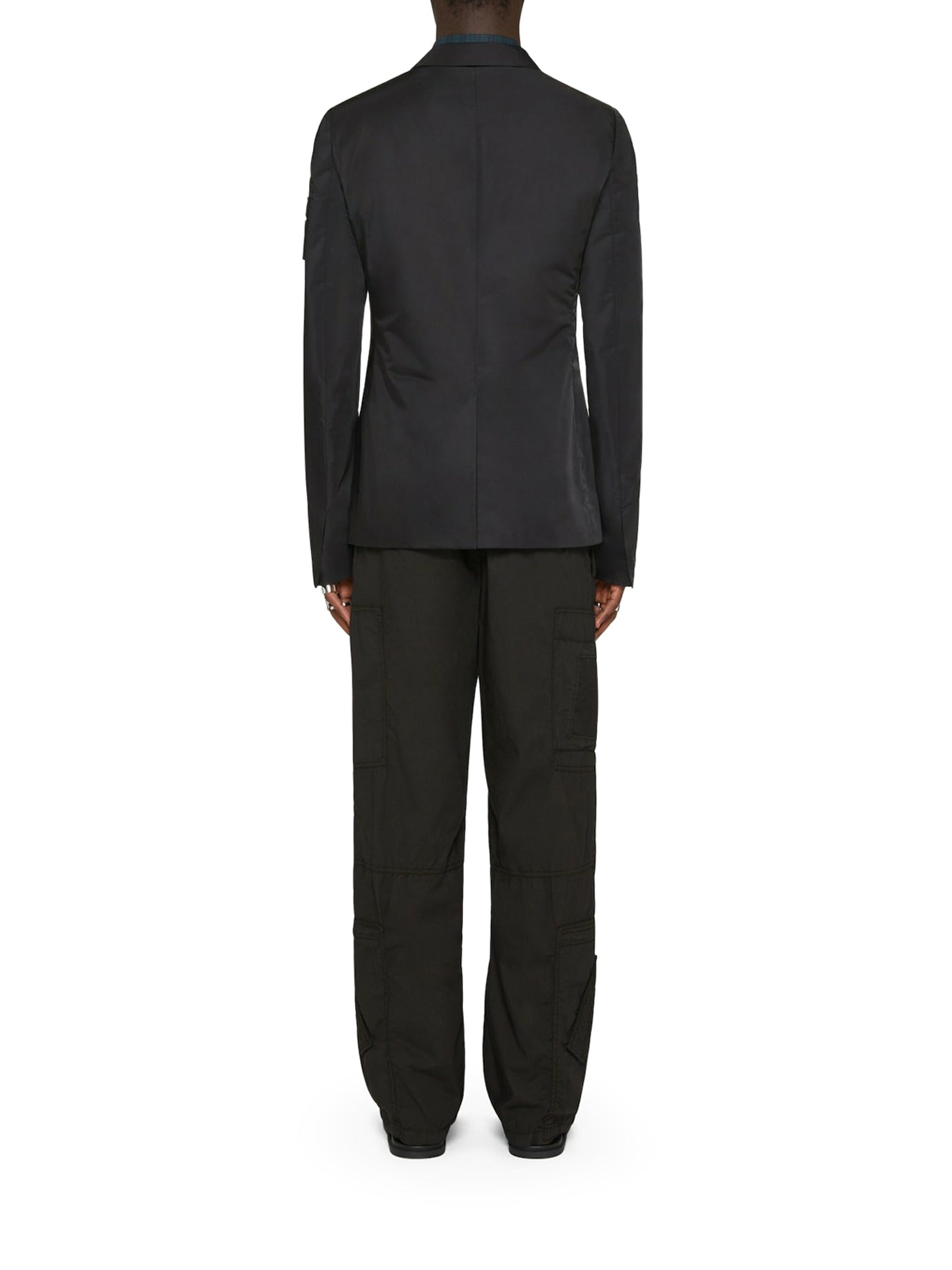 Poplin trousers with multipockets with zip