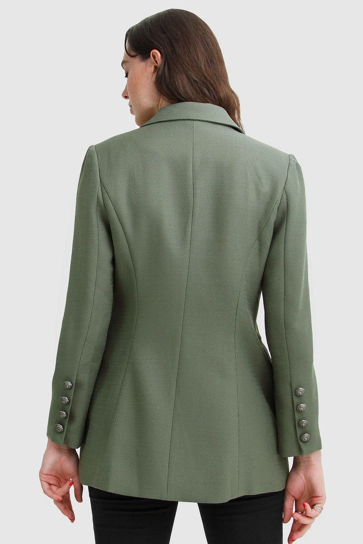 Princess Polly Textured Weave Blazer In Military