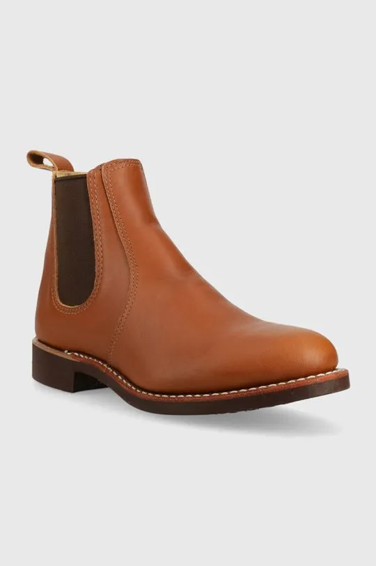 Red Wing leather chelsea boots men's brown color