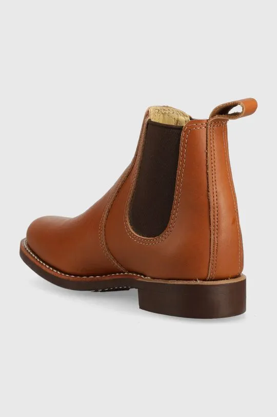 Red Wing leather chelsea boots men's brown color