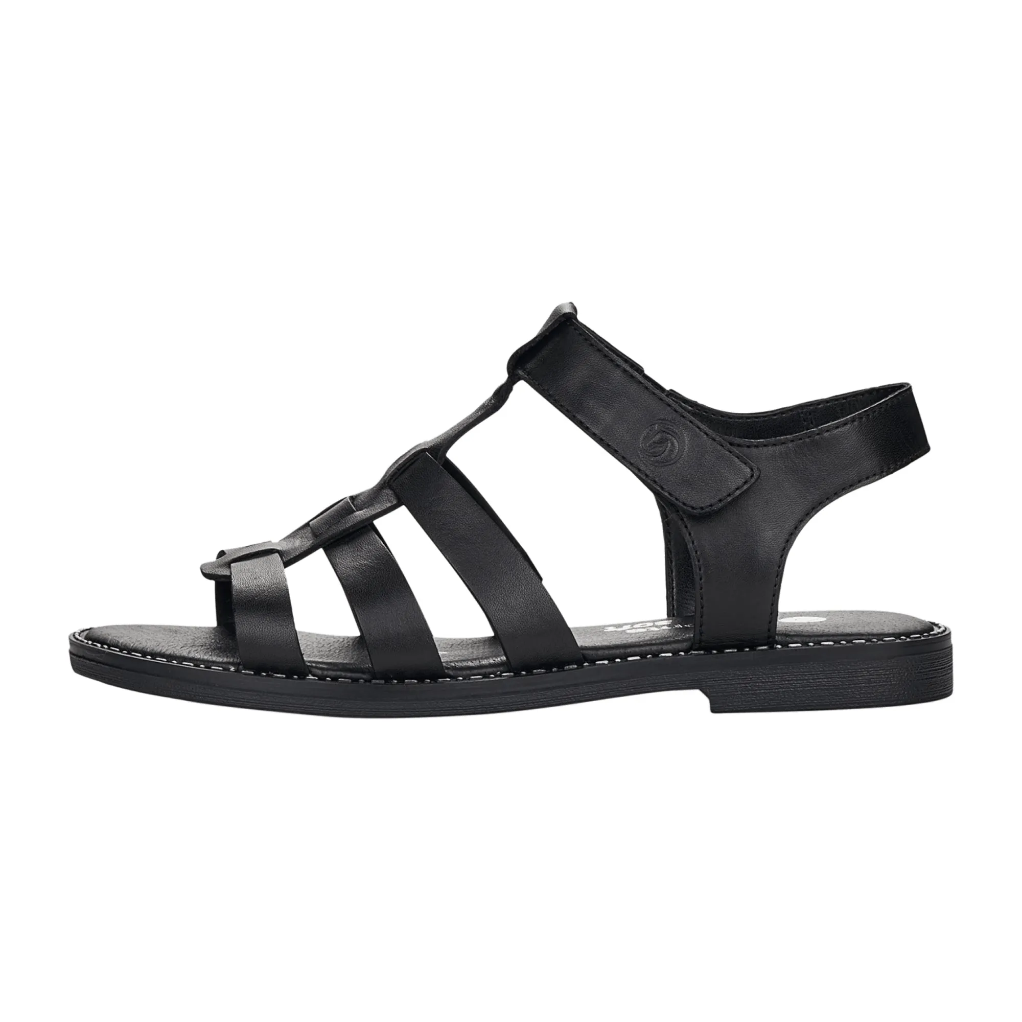 Remonte Comfortable Black Sandals for Women with Smooth Sole