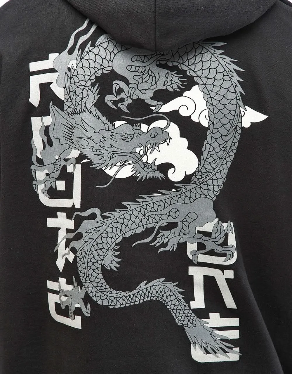 Route One Dragon Pullover Hoodie - Deep Black