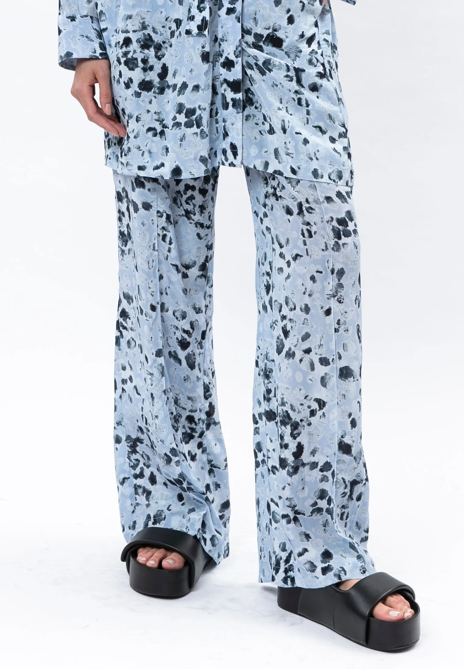 RUBY TROUSERS STILL PRINT BALLAD BLUE & LIGHT NAVY