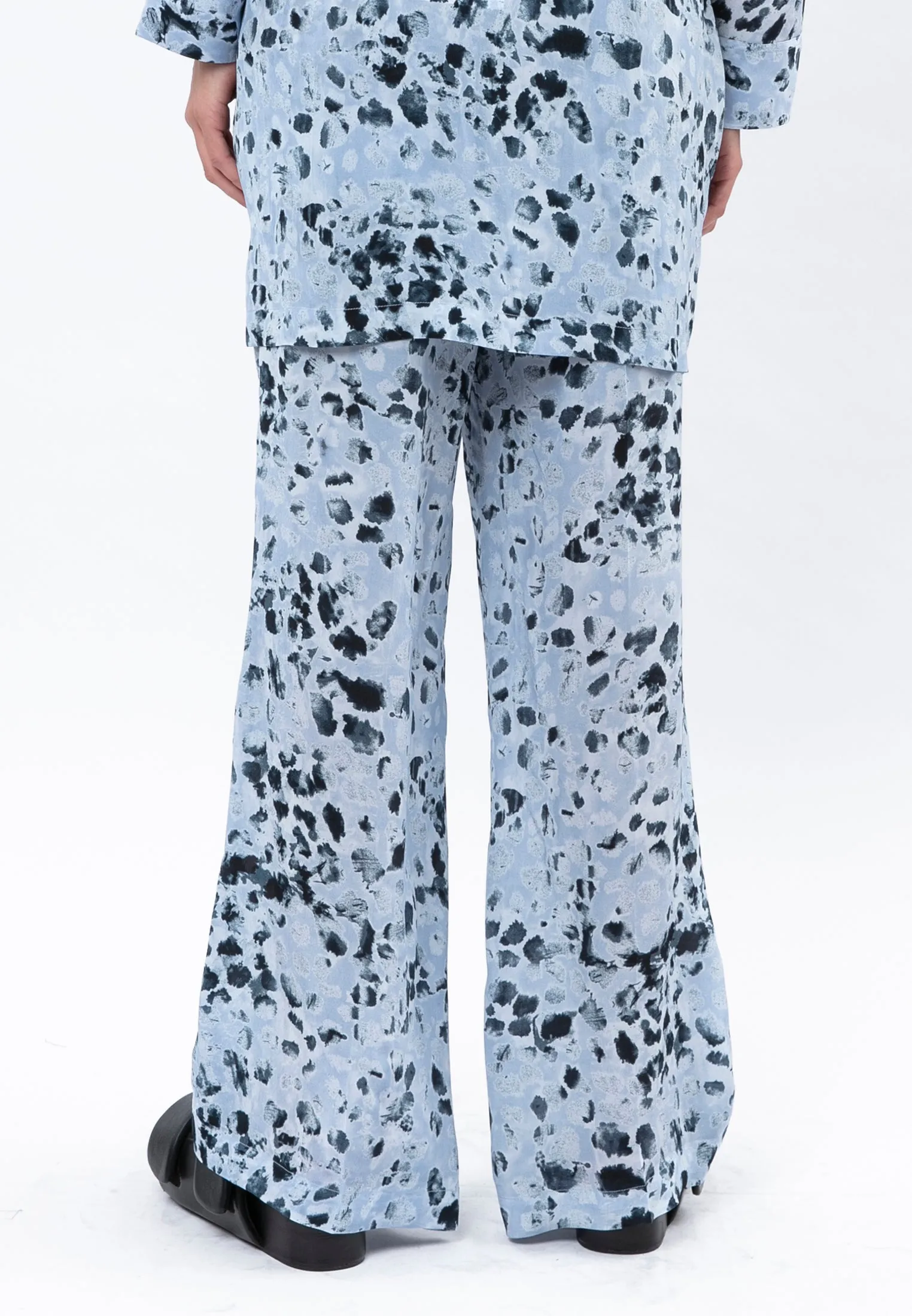 RUBY TROUSERS STILL PRINT BALLAD BLUE & LIGHT NAVY