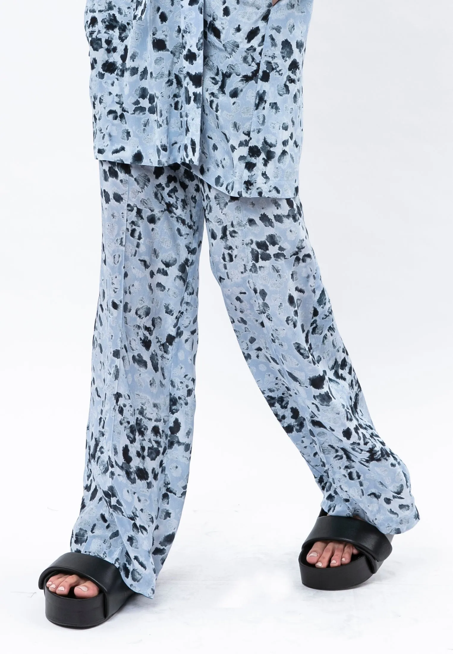 RUBY TROUSERS STILL PRINT BALLAD BLUE & LIGHT NAVY