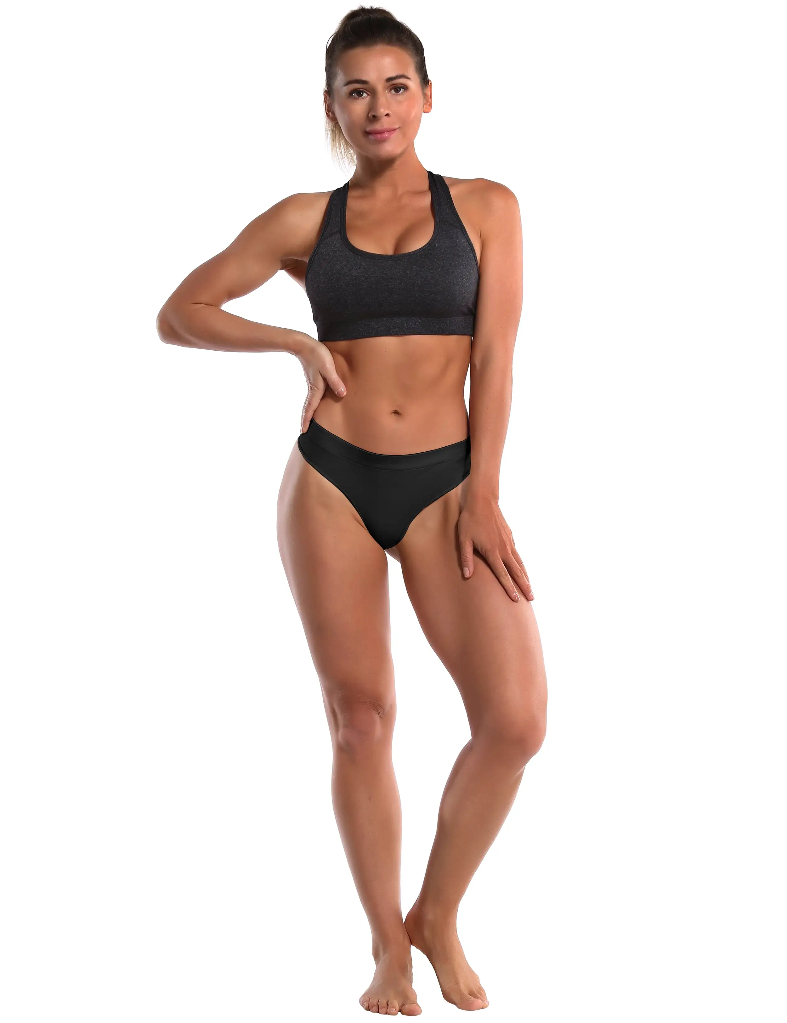 Seamless Sports Thongs Underwear black ins_yogastudio