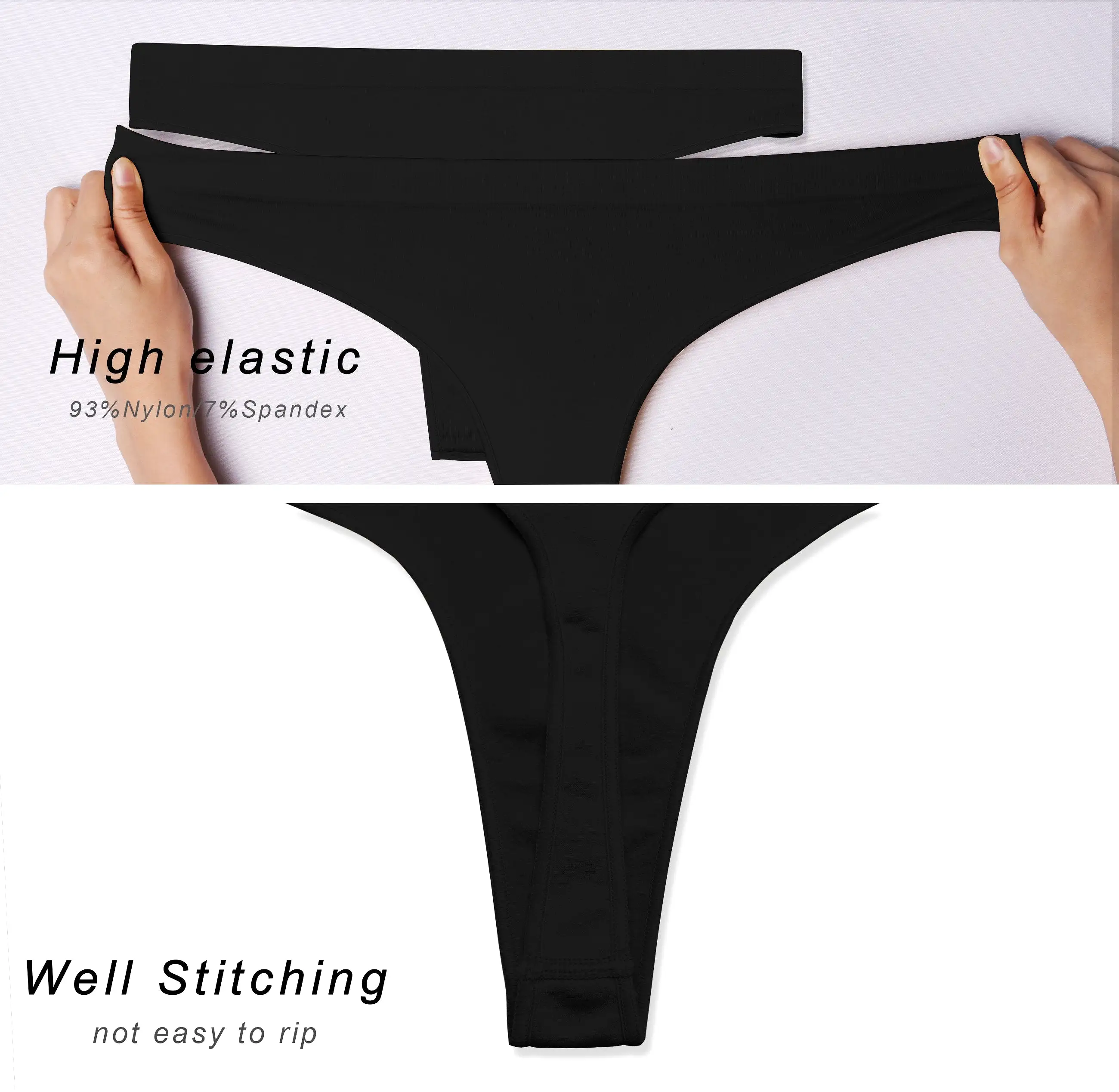 Seamless Sports Thongs Underwear black ins_yogastudio