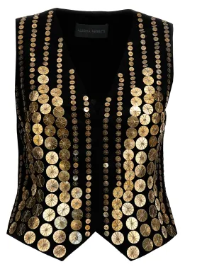 Sequin Vest Gilet Black